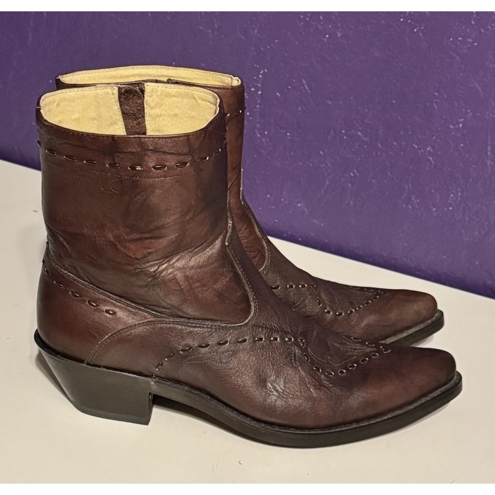 Durango Western Boot Roper Zip Men's 8.5 D Brown Red